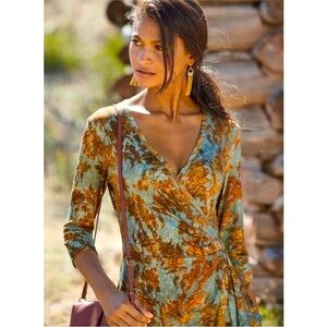 Falling Leaves Autumn Wrap Dress